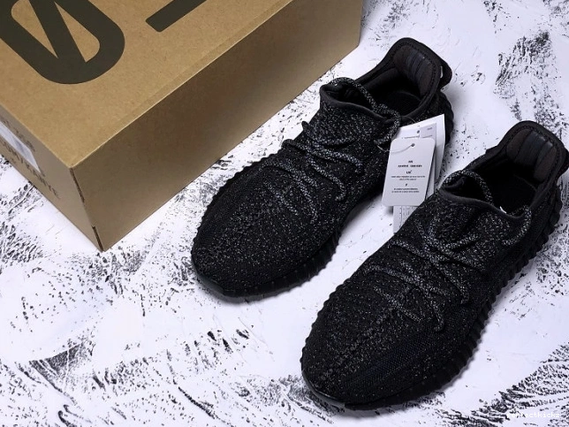 (Reflective) V2 Static 350 Adidas Boost Black - FU9007 Yeezy 0821